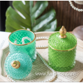 customized colored embossed glass jars for candle